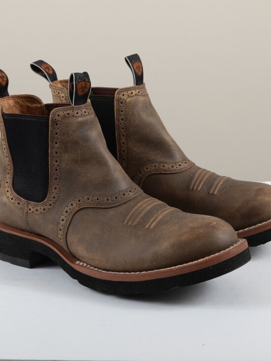 Ariat Mens 7 D Brown Leather Wingtip Brogue Romeo Chelsea Ankle Boots 39429 main image 5
